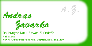 andras zavarko business card